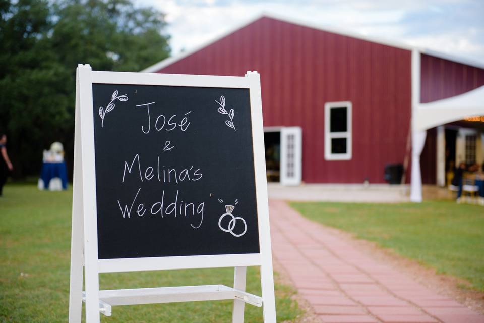 Wedding welcome signage