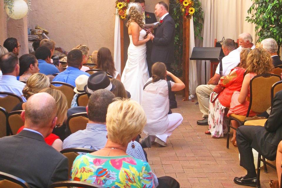 Kokopelli patio ceremony