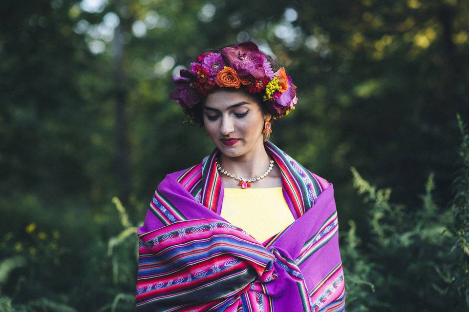 Frida Kahlo inspired floral crown.