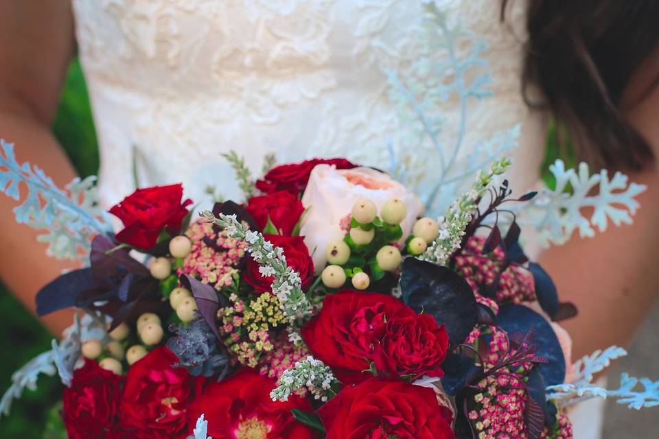 Burgundy and blush bouquet