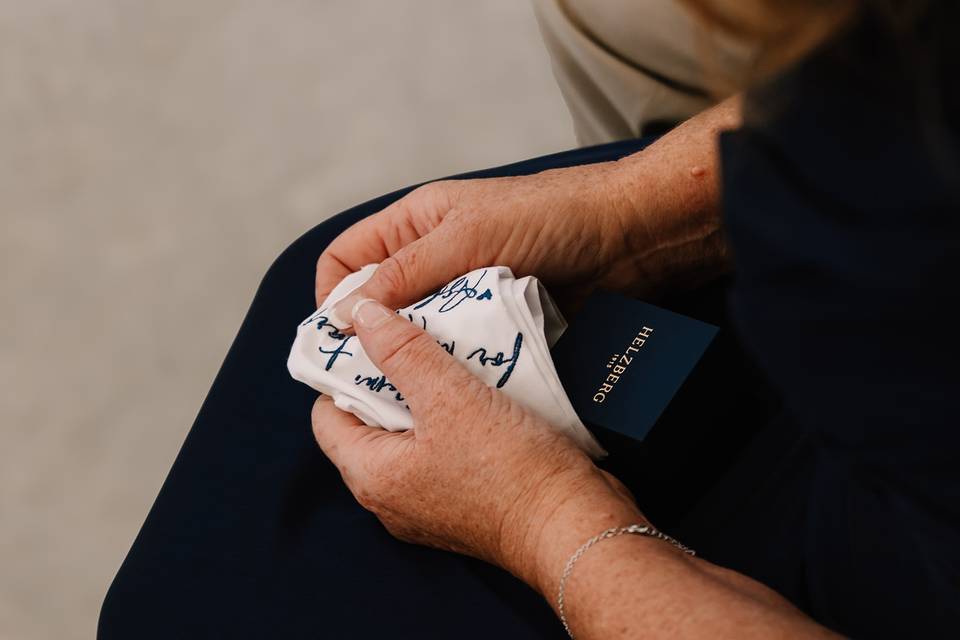 Mother holding tissue