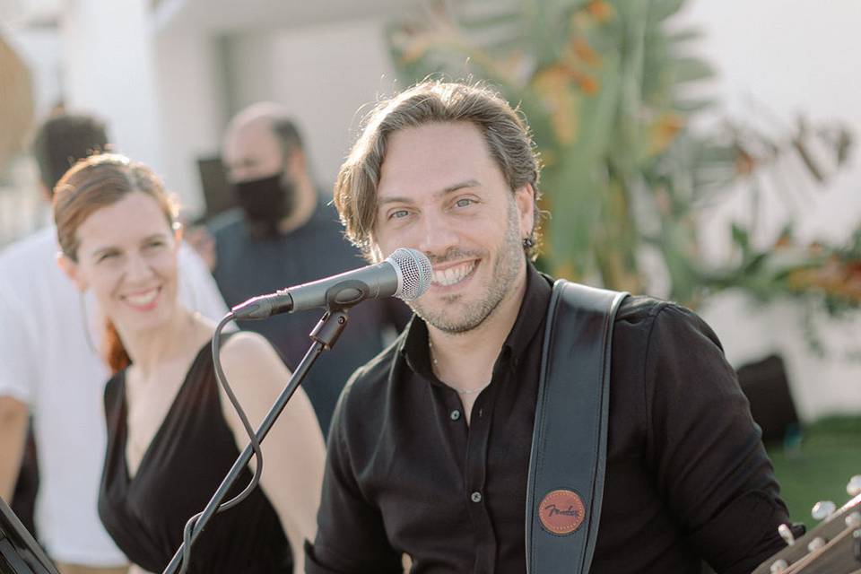 Performing at Wedding in Paros