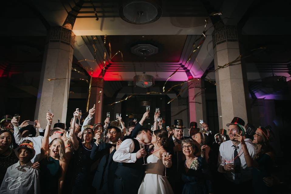 Black & Gold Wedding Decor with Ivory & Burgundy Centerpieces at The  Carlisle Room in Dallas, …