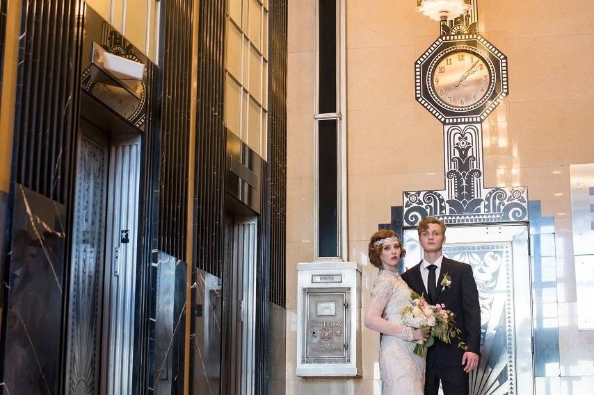 Black & Gold Wedding Decor with Ivory & Burgundy Centerpieces at The  Carlisle Room in Dallas, …