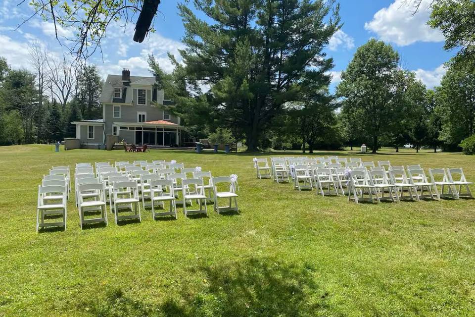Outdoor wedding ceremony space