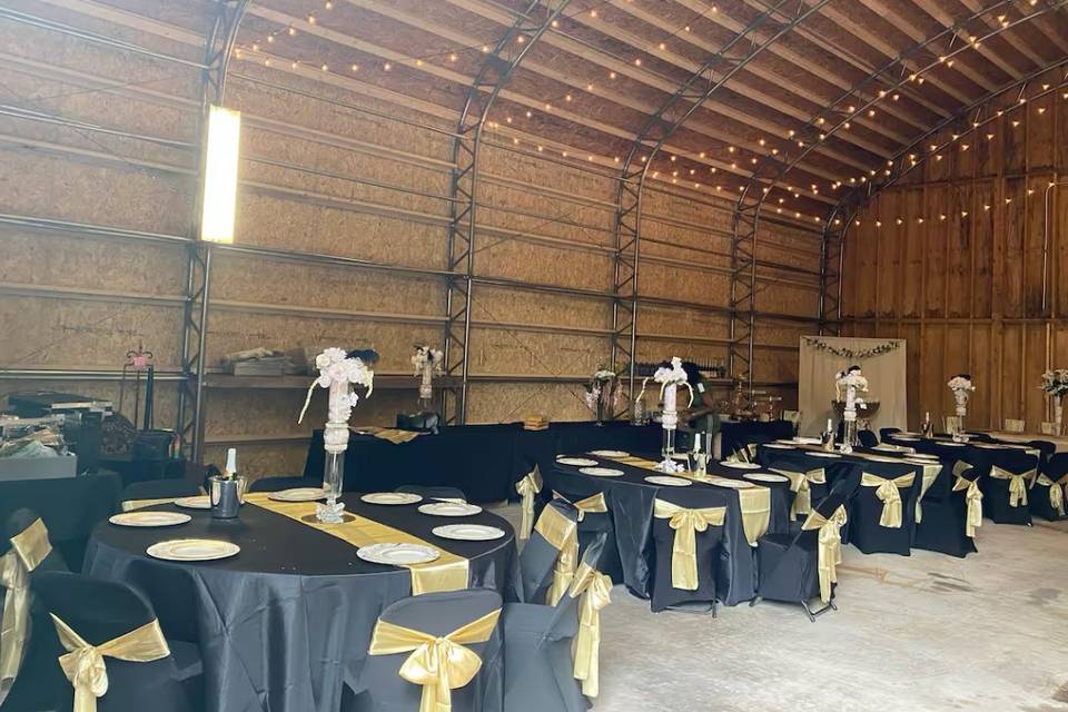 Tables and chairs provided