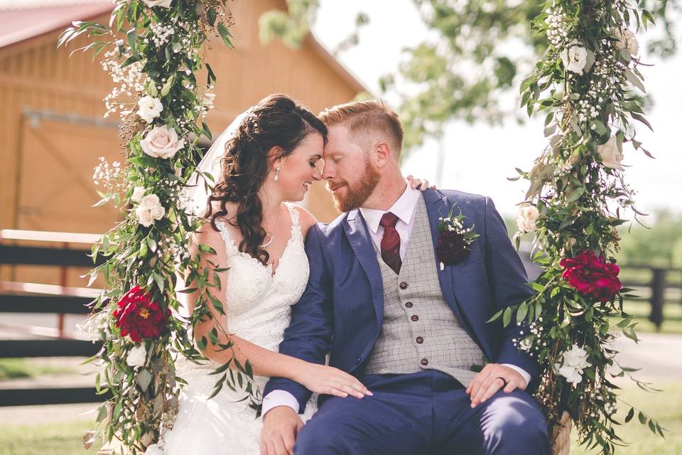 Swing with flowers