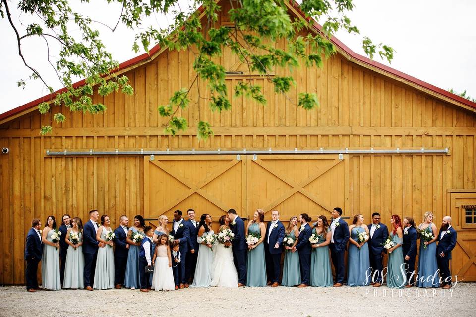 Large Wedding Party at Stable