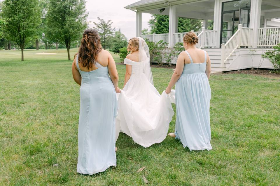 Helping with the Dress