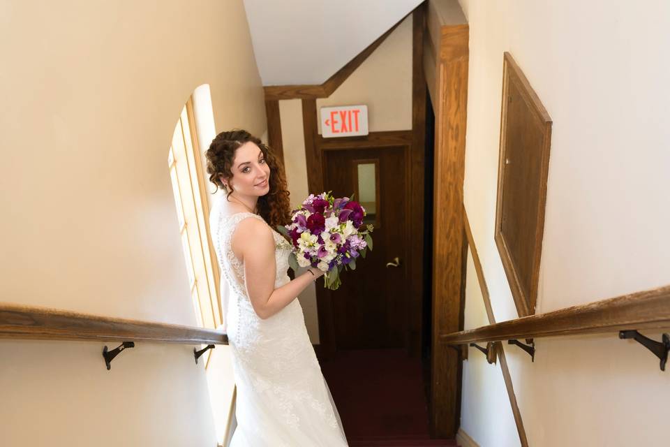 Bride on the stairs