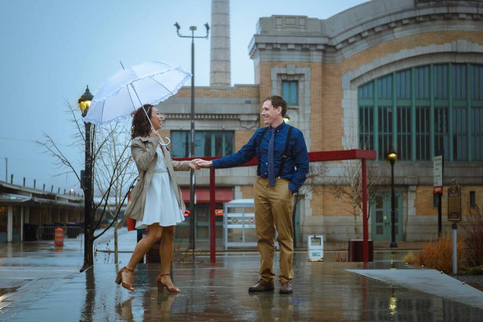 Smiling in the rain