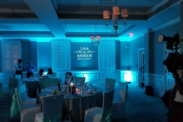 Teal Uplighting & Monogram