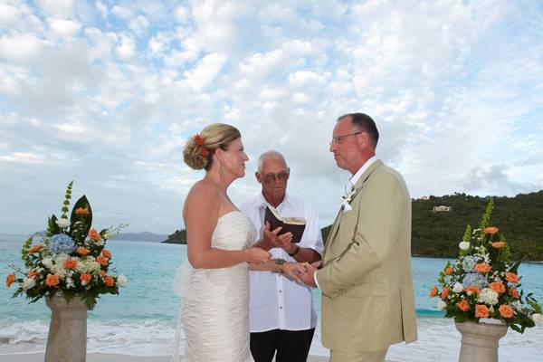 Simple beach ceremony.