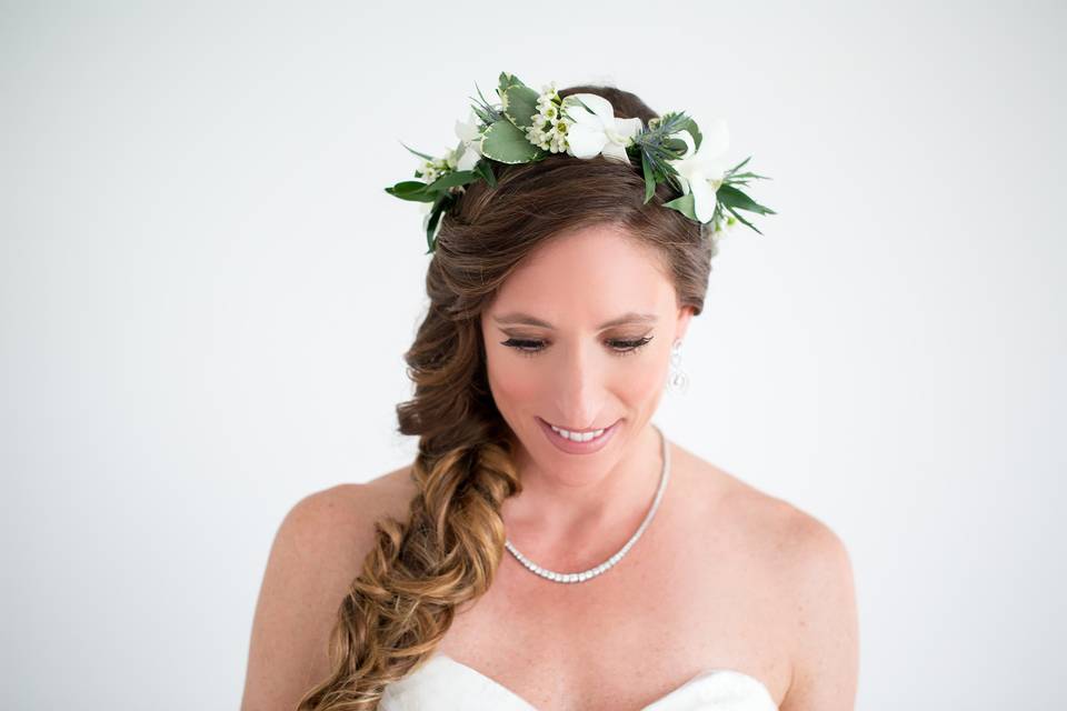 Flower crown Dede Brown Wedding Photography