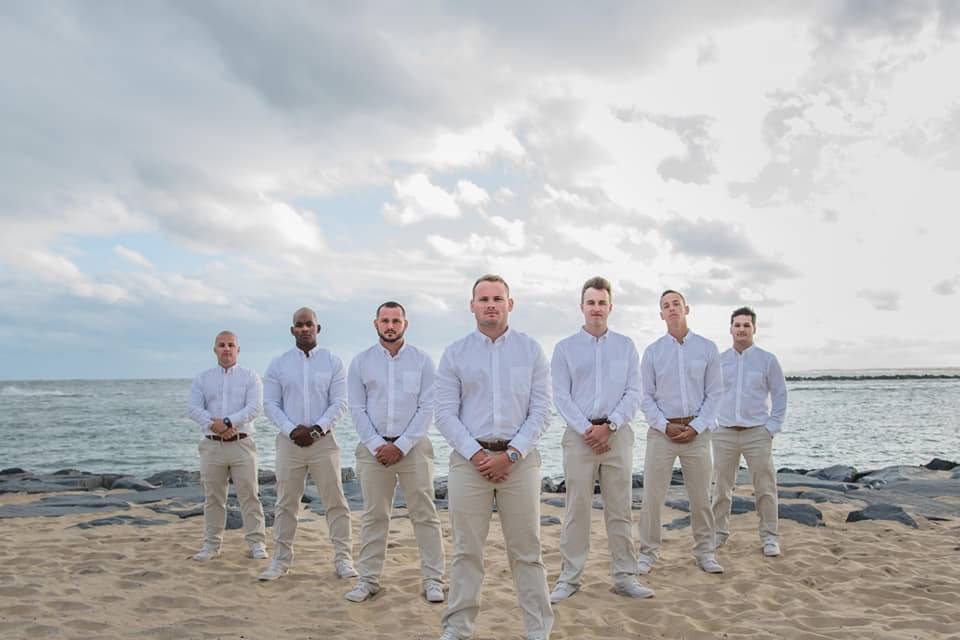 Handsome boys on the beach