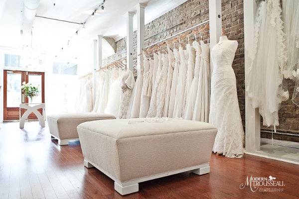 The Charleston showroom offers brides the opportunity to shop the entire Modern Trousseau collection in a spacious, light-filled space.