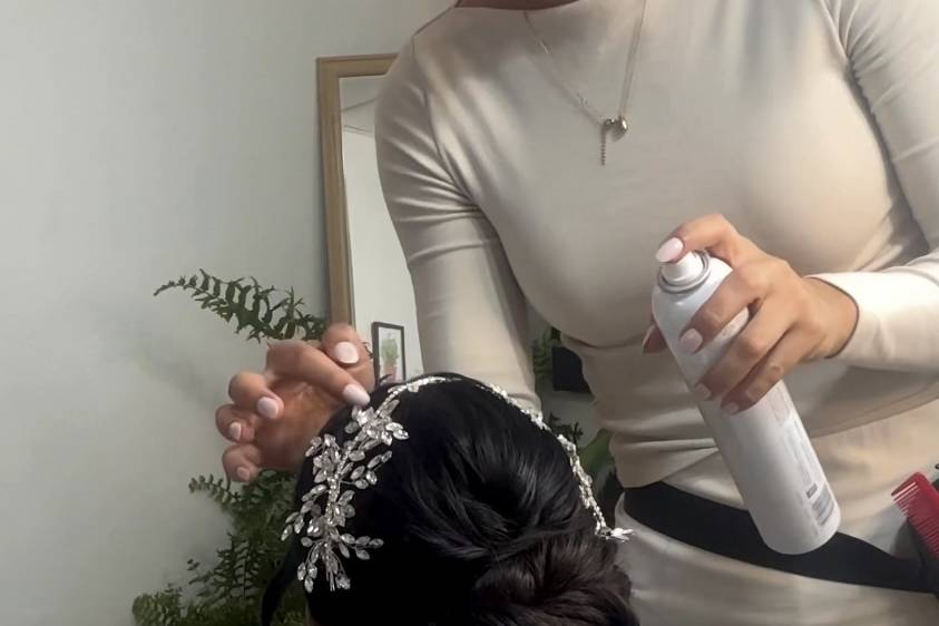 Textured bridal updo