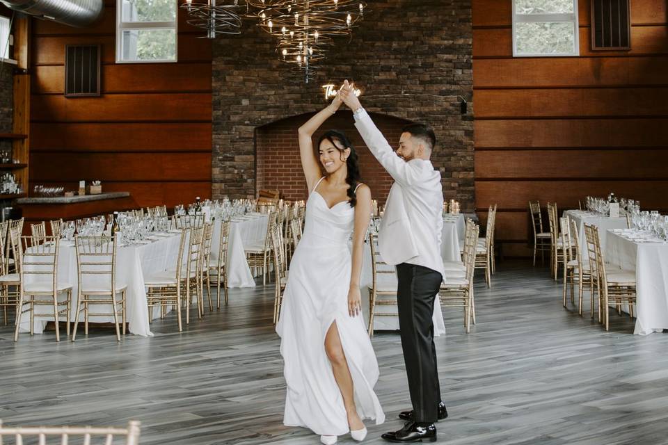 Bride & Groom in The Lodge