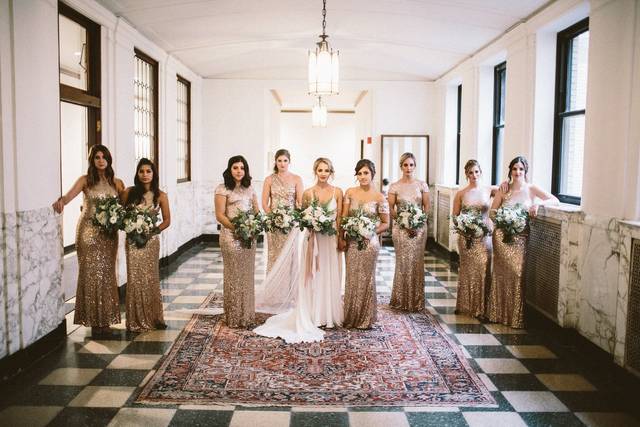 The bride with bridesmaids