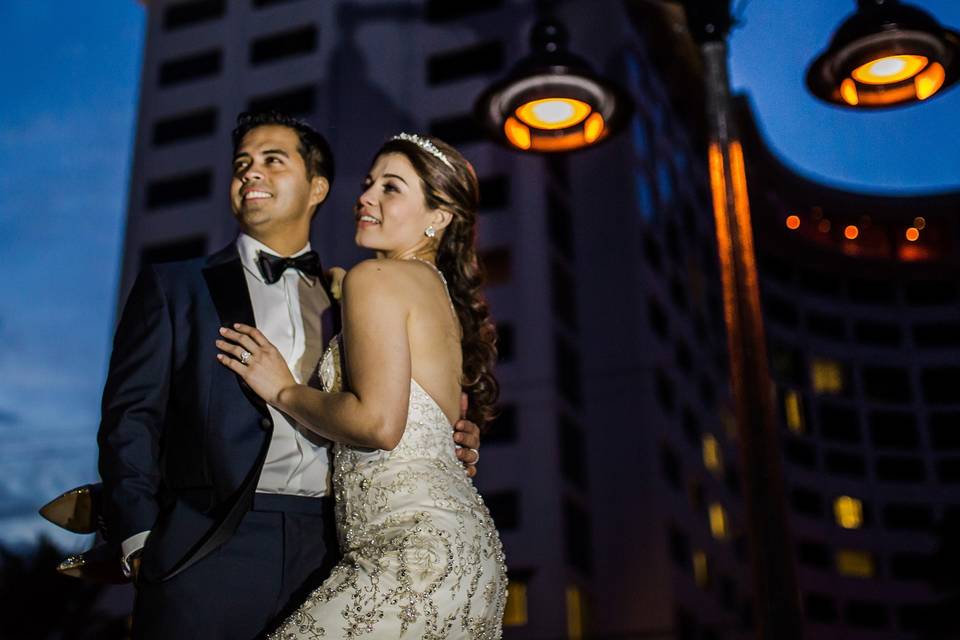 Newlyweds on the street