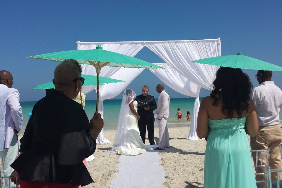 Beach wedding ceremony