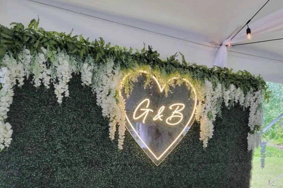 Flower Wall & Neon Sign