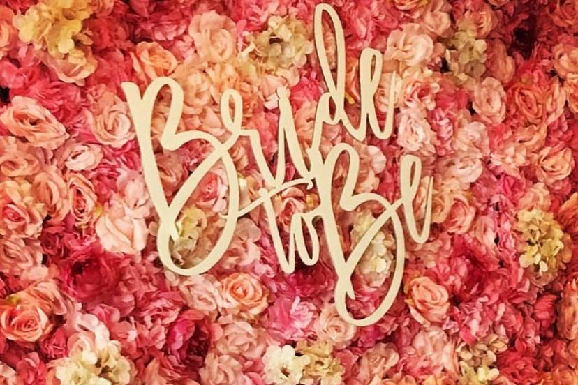 Flower Wall & Wood Sign