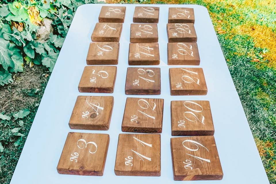 Wooden Table Numbers