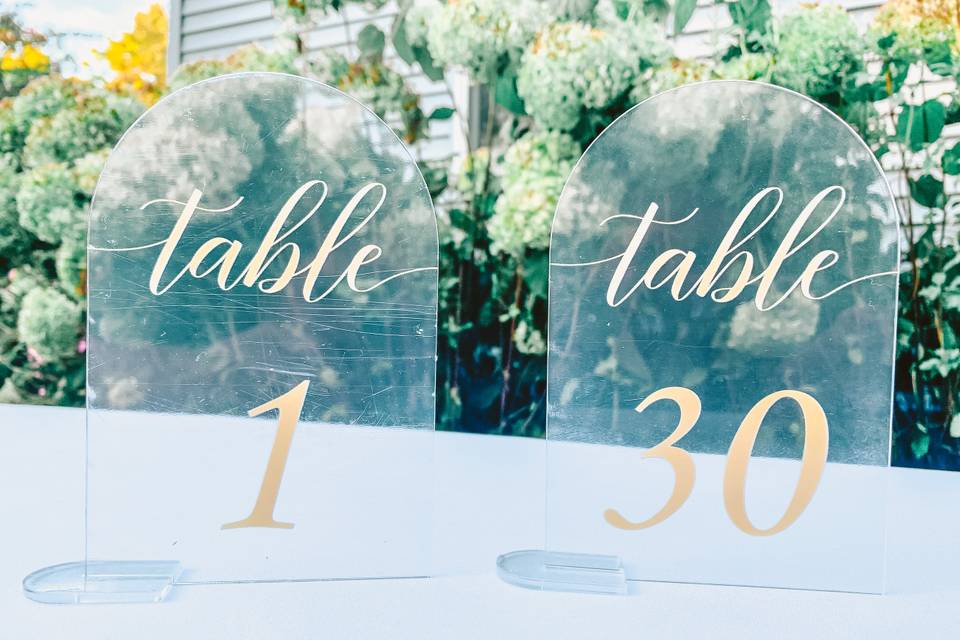 Acrylic Table Numbers