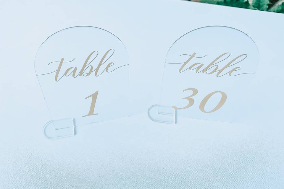 Acrylic Table Numbers
