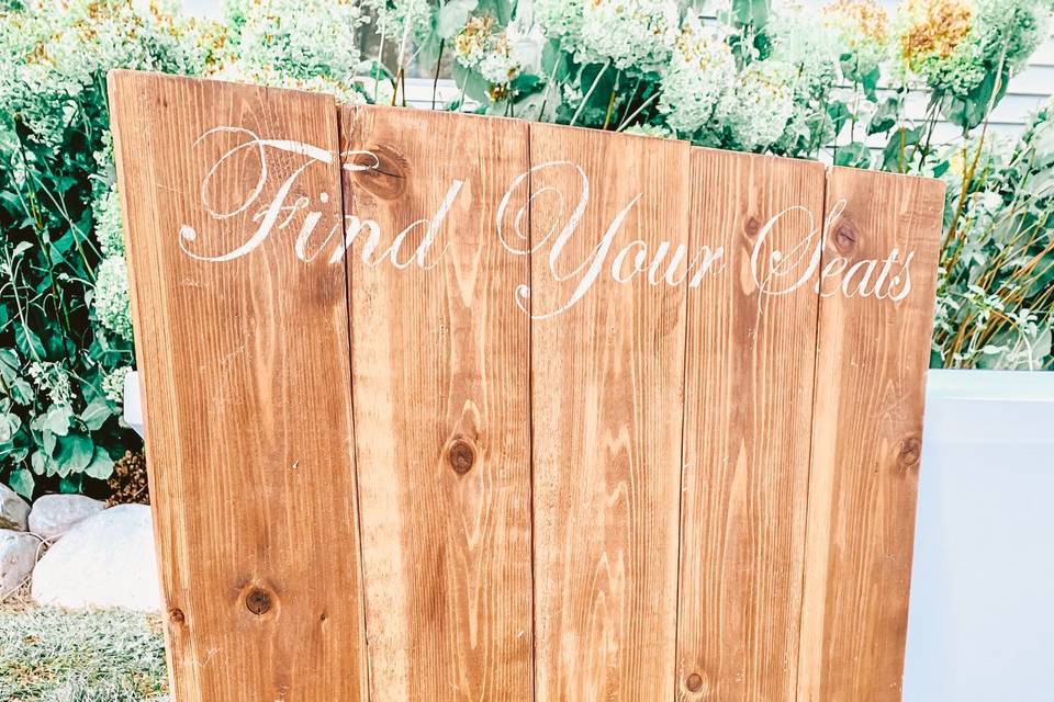 Find Your Seat Wooden Sign