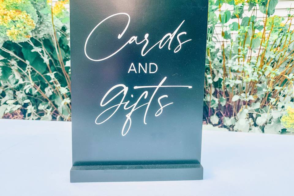 Black Cards Wedding Sign