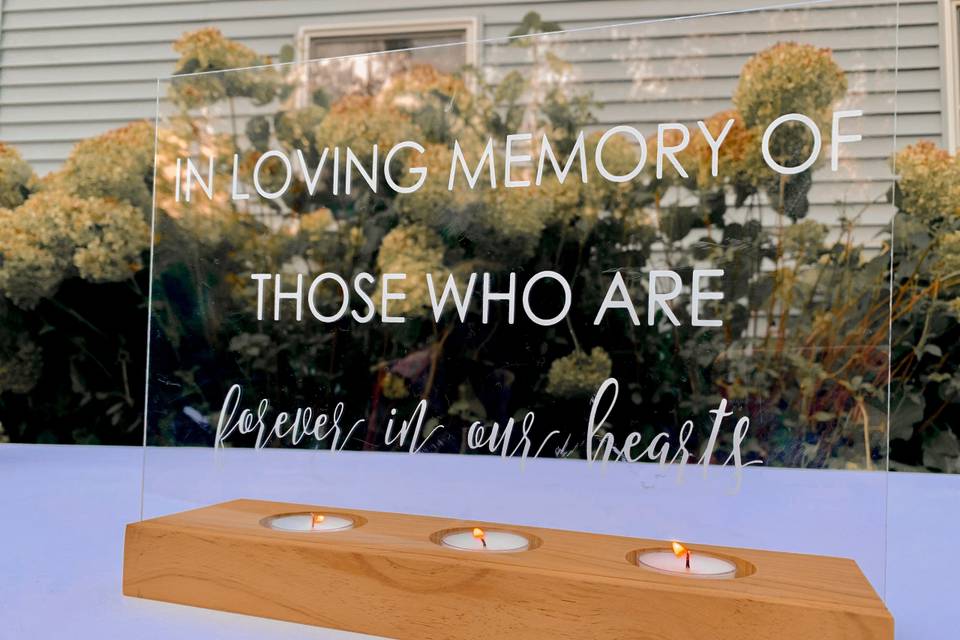 Acrylic Memory Wedding Sign