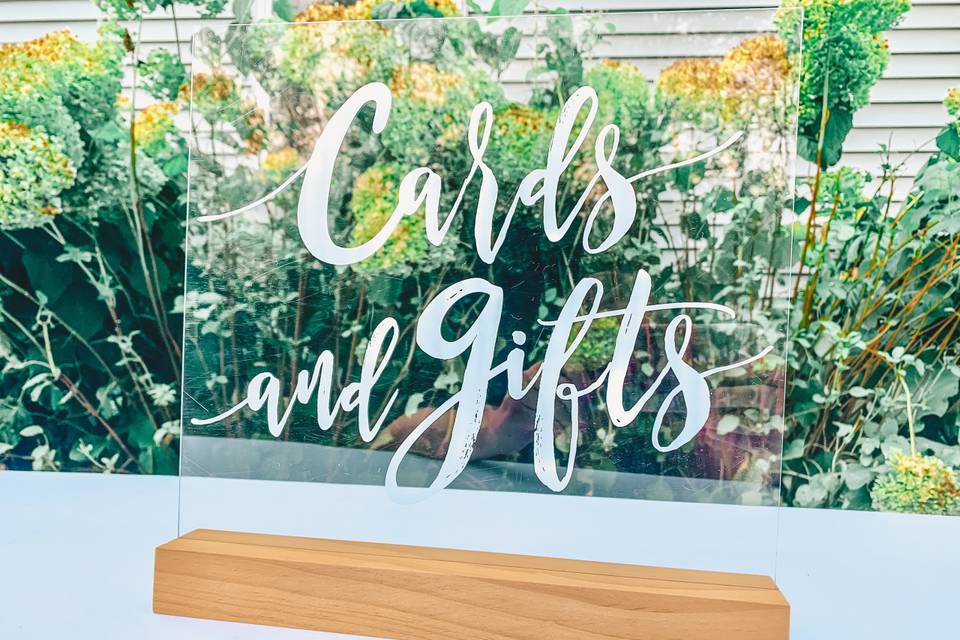 Acrylic Card & Gifts Sign