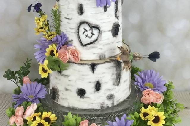 Burch bark or aspen cake all custom painted!