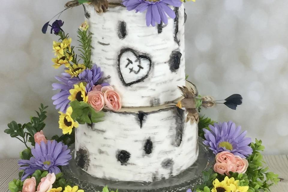 Burch bark or aspen cake all custom painted!