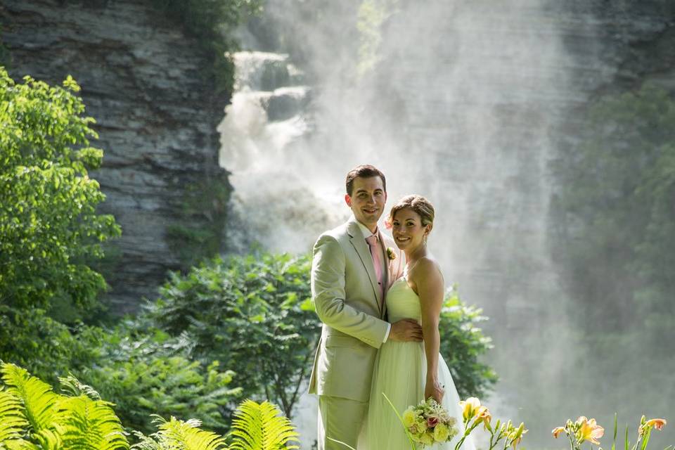 Bride and Groom Glenora Falls
