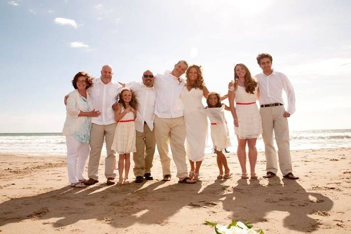 Family beach wedding