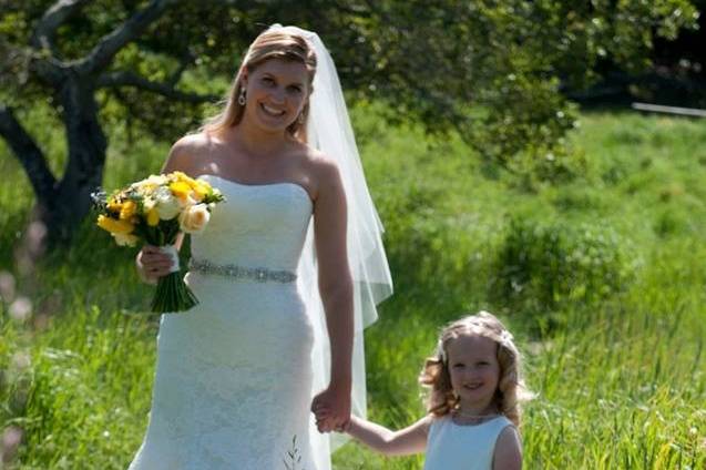 Bride & flower girl