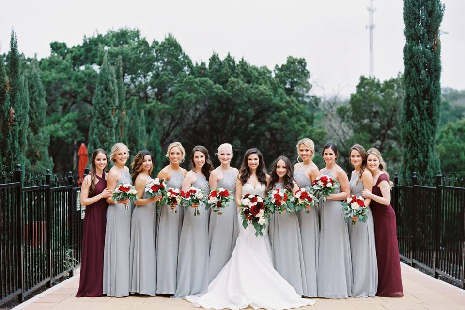 Bride and bridesmaids