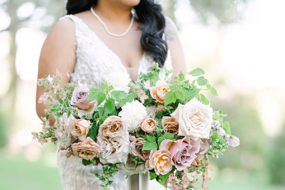 Dusty Rose & Taupe Bridal Bouq