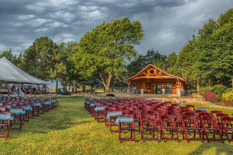 Outdoor wedding setup