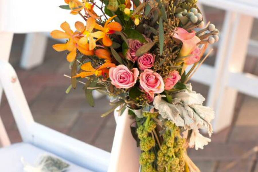 Aisle flower decor ceremony ponte vedra inn