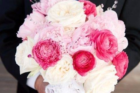 Pink and white roses