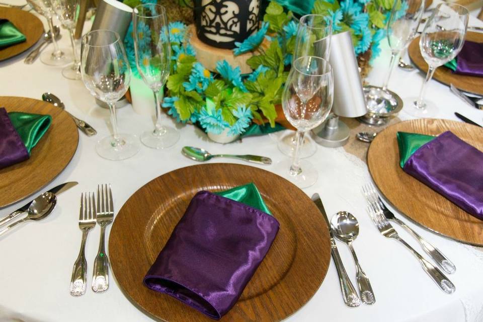 Purple napkins