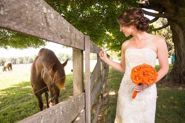 Bride with the animal