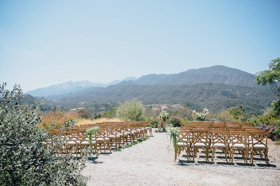 Wedding setup on the sand