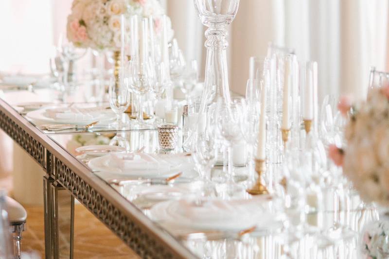 Long white table