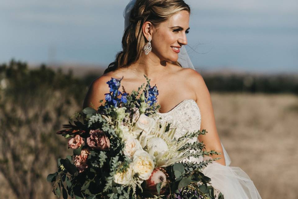 The bride and her bouquet