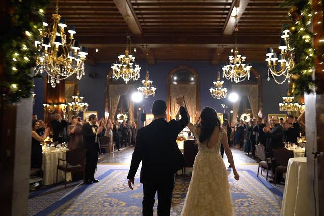 Entering wedding reception